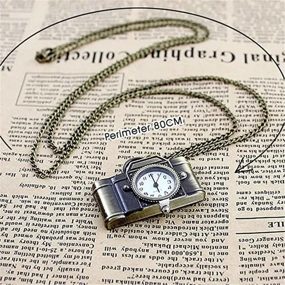 Camera Watch Necklace NEW Pocket Watch Vintage Photographer Gift - Picture 4 of 5